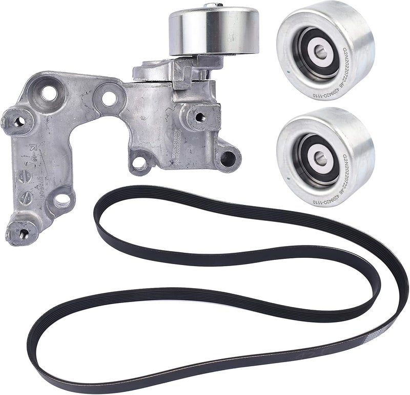 Koomaha Serpentine Belt Drive Belt Tensioner Idler Pulley Kit Replacement for 2007-2010 Toyota Sienna 3.5L 166040P011, 16604-0P011, 1662031040, 16620-31040 - Image 3